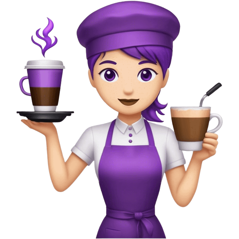 Purple barista emoji