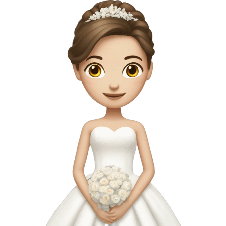 Girl from brown hair with wedding dress  emoji