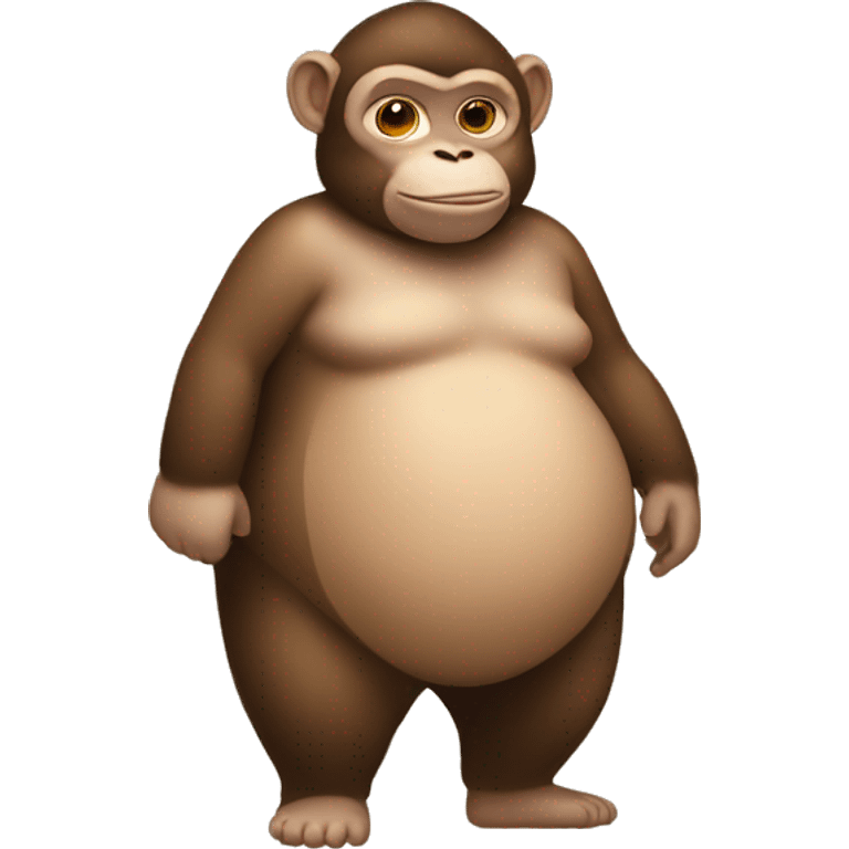 chubby monkey  with a belly emoji