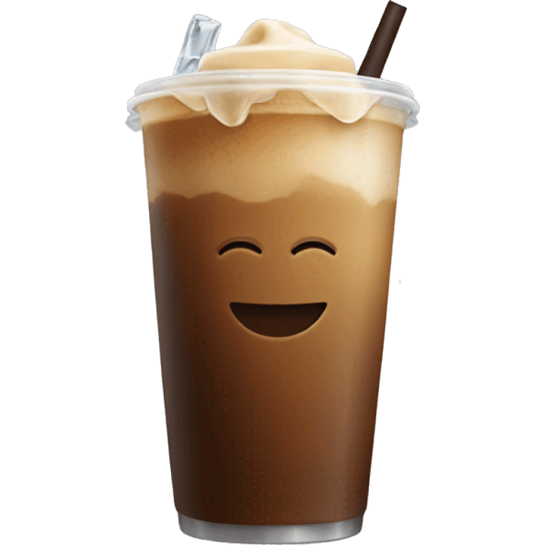 Starbuck ice coffee with ice cubes emoji