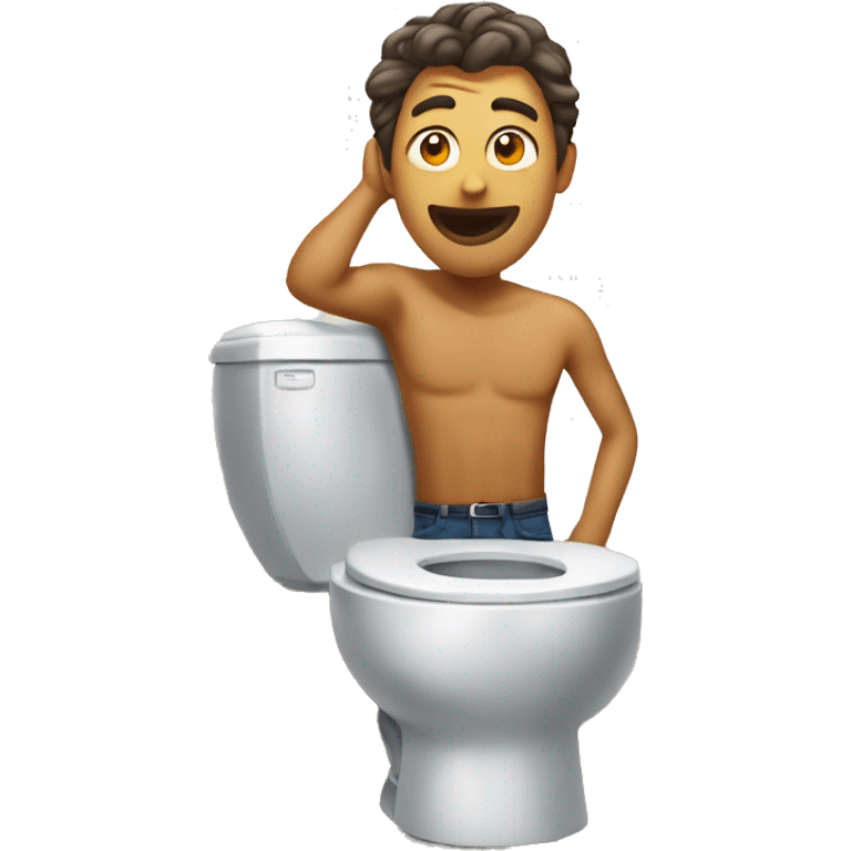 guys head coming out of a toilet emoji