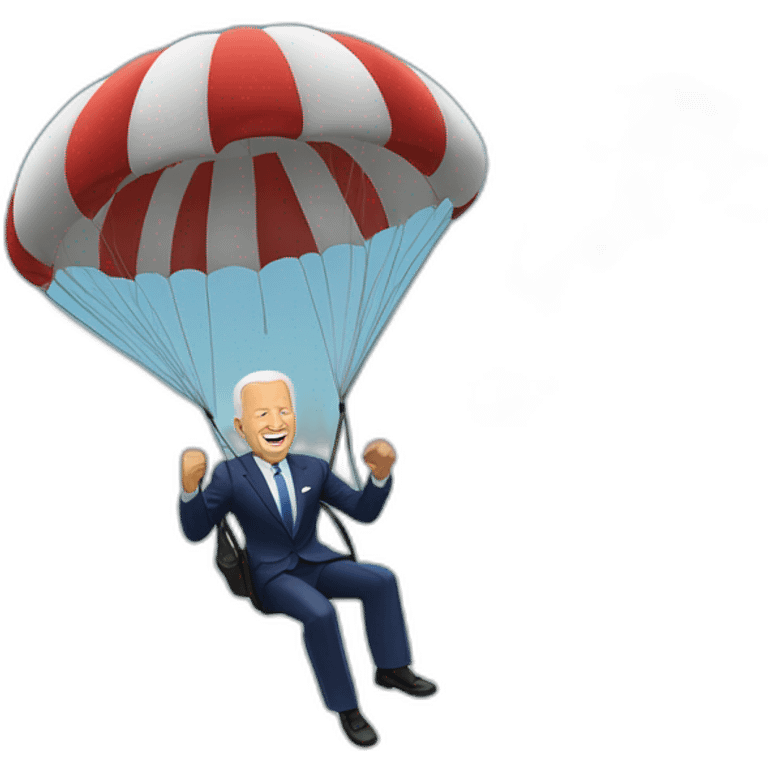 President Biden parachuting emoji