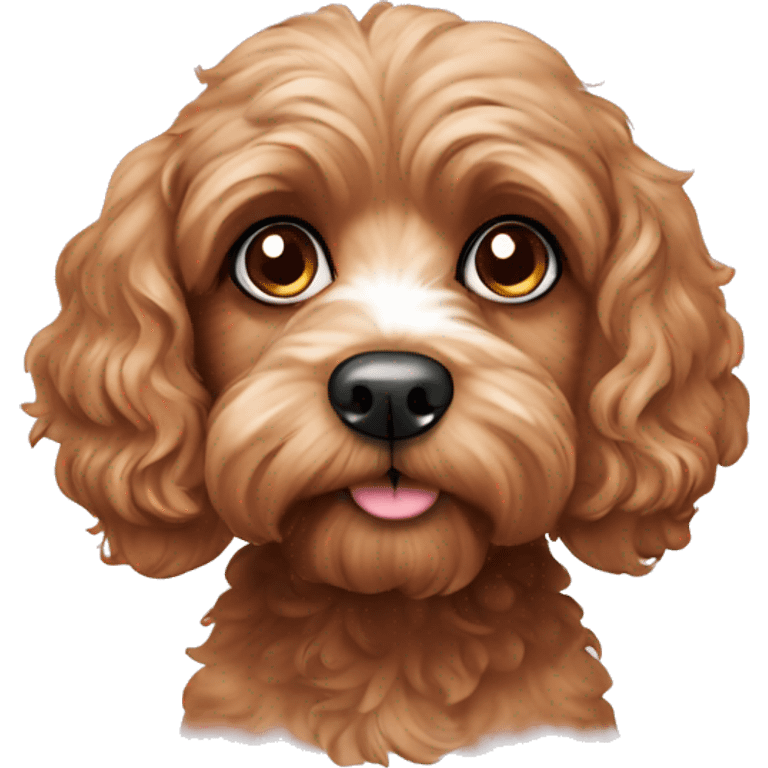 Cavoodle Dog side eyeing viewer emoji