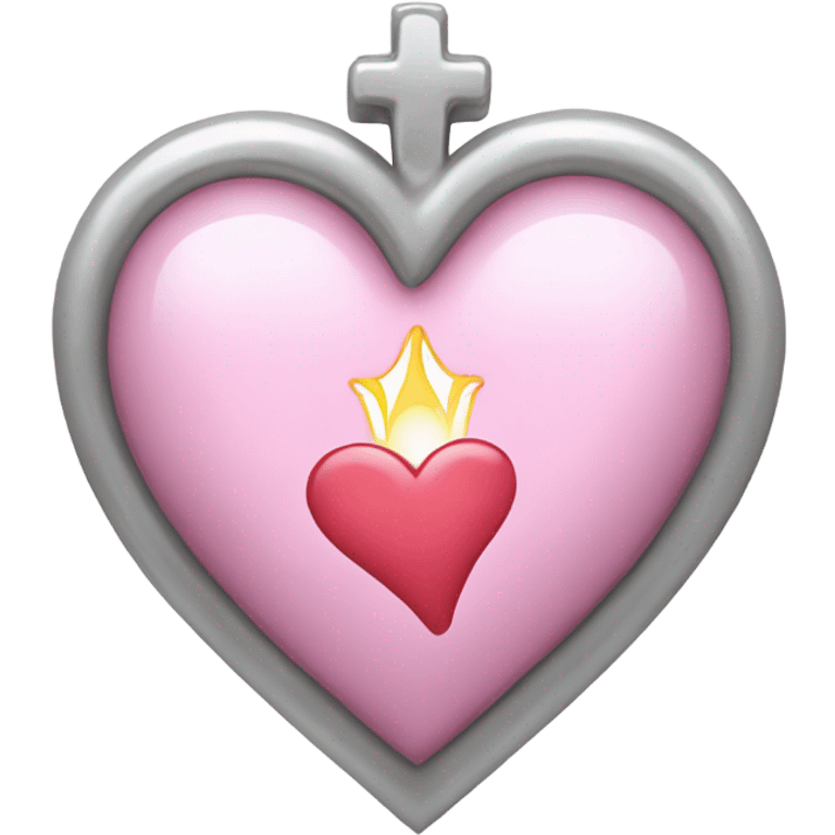 Light pink and silver sacred heart emoji