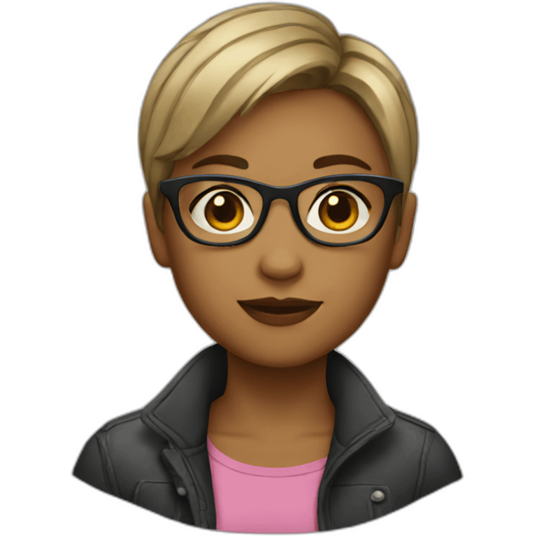 girl-short hair-Glasses emoji