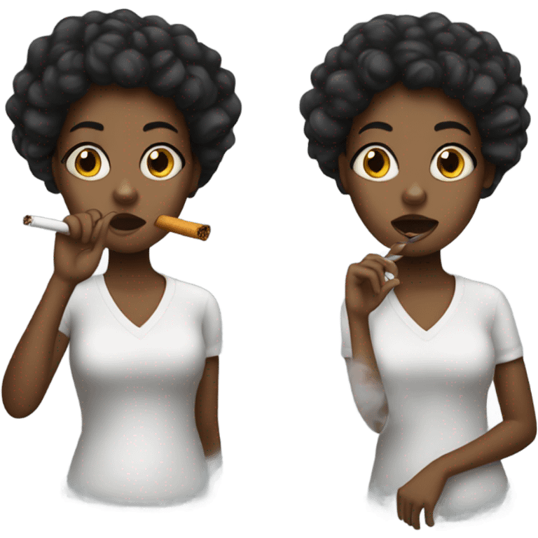 black girl with a cigarette in mouth  emoji