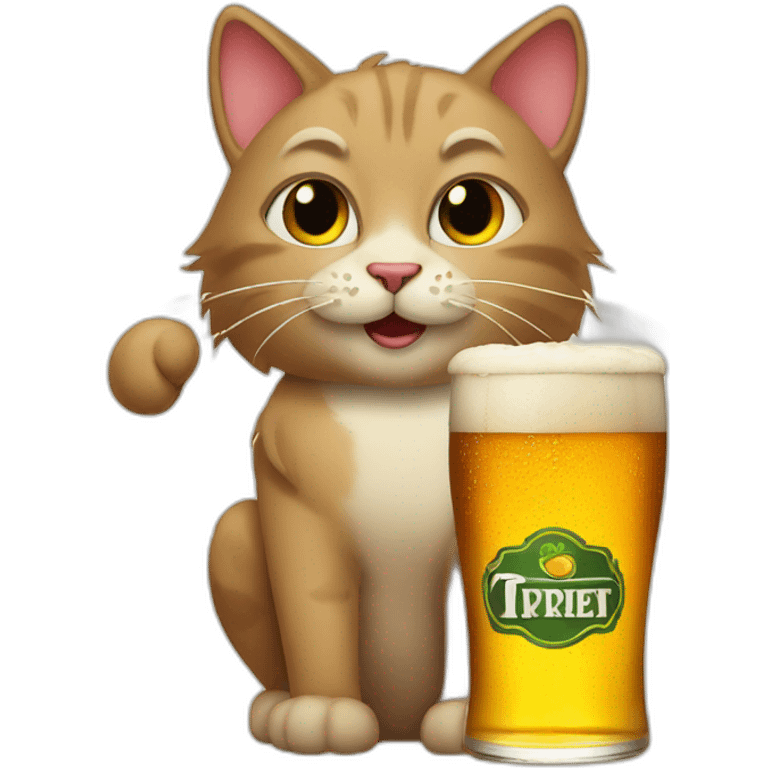 Cat-drink-beer emoji