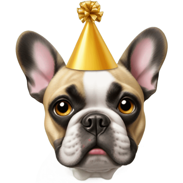 french bulldog with a party hat on its h emoji