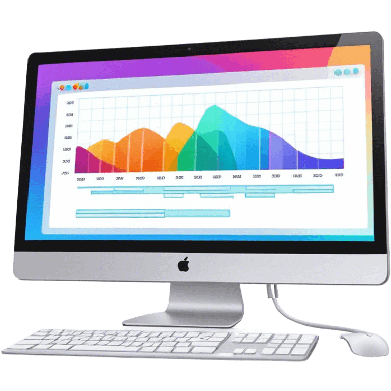 Create an emoji for animation and motion design. Show a computer monitor displaying cartoon creation process, with a timeline, keyframes, and motion effects. Use modern, vibrant colors. No emojis or smiley faces. Transparent background. emoji