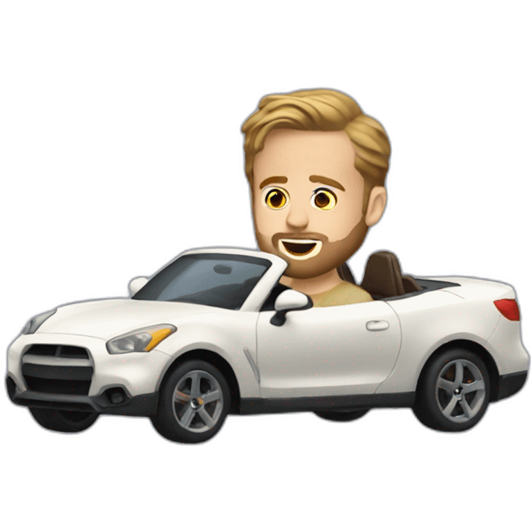 Ryan gosling driving a car emoji