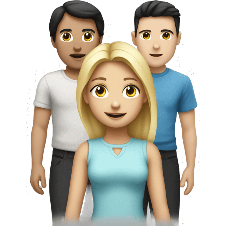 A familie whit a blonde Girl an a white boy whit black Hair and a Child  emoji