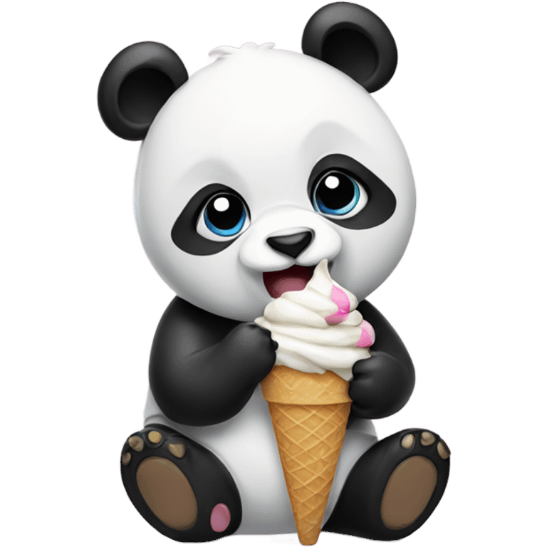 Panda eating ice cream emoji