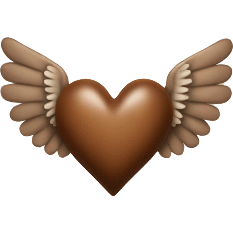 brown heart with angel wings emoji