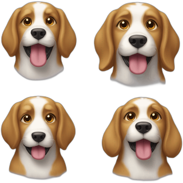 Un chat sur un chien emoji