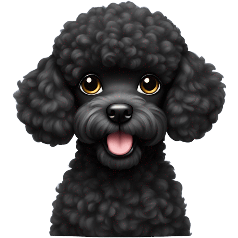 Small miniature black poodle  emoji