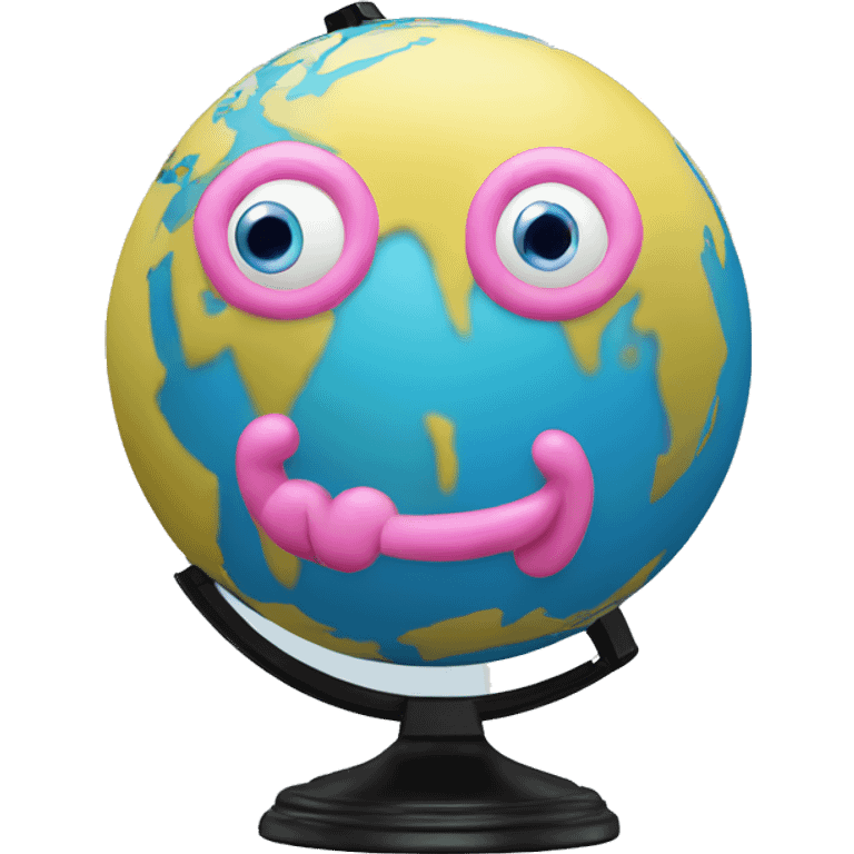 Mr blobby made out of a globe emoji