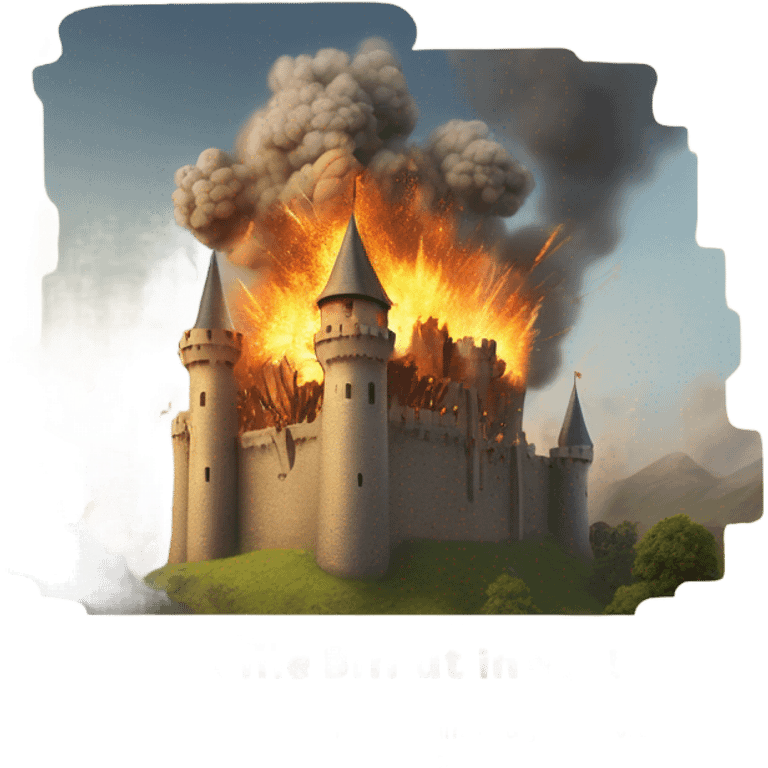 Castle blowing up emoji