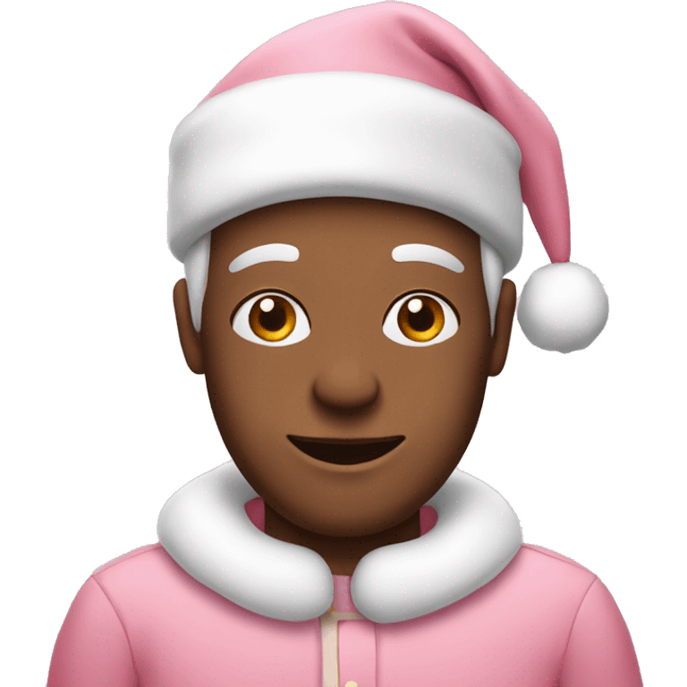 An emoji of Santa with pastel pink clothes emoji