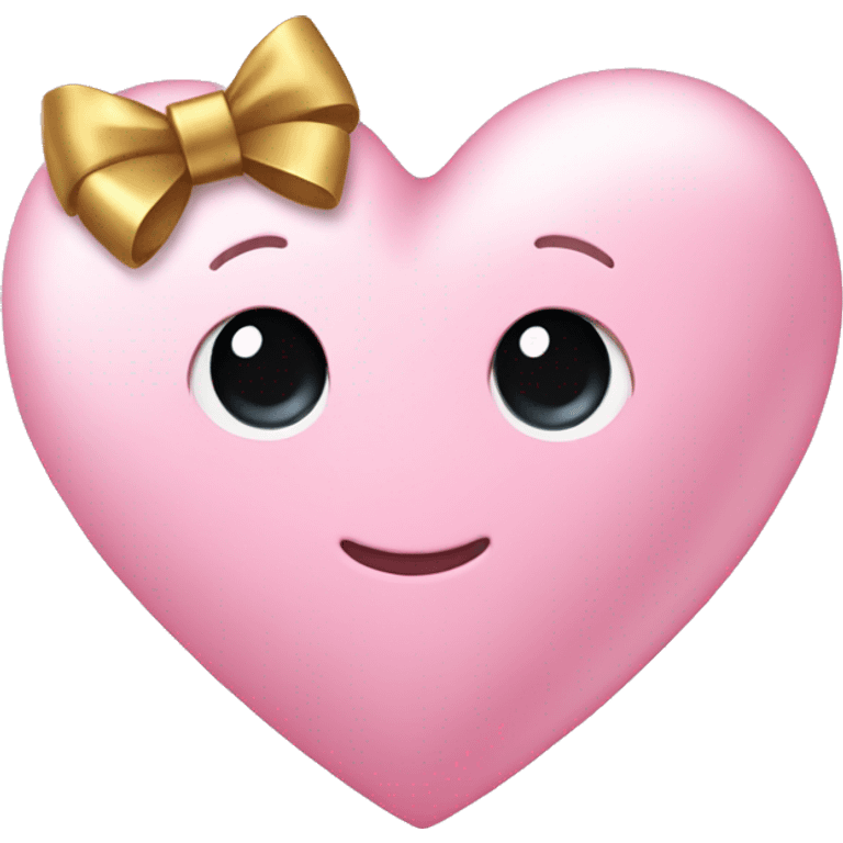 cute light pink heart with gold bow emoji