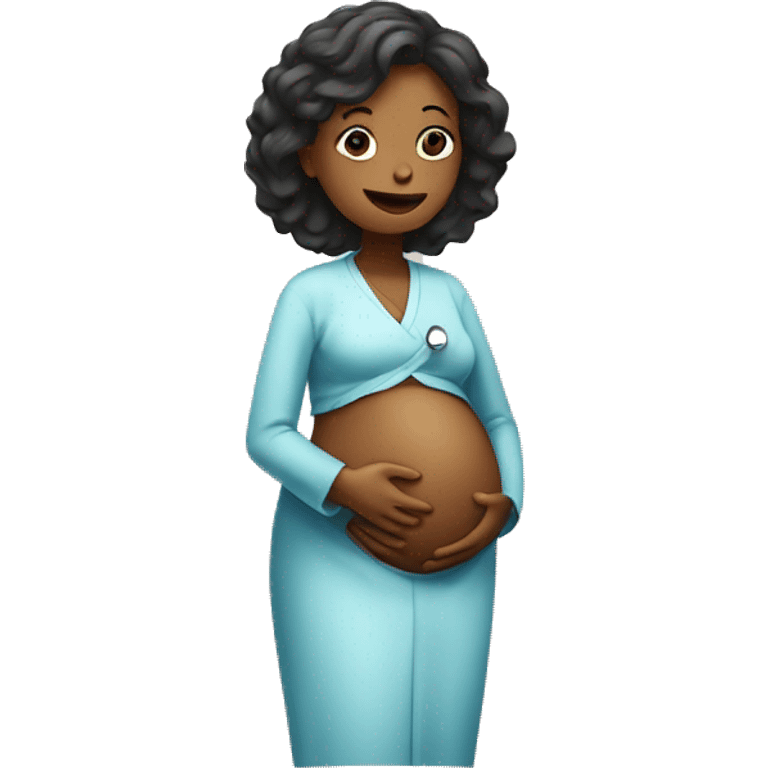 pregnant woman talking to a doctor emoji