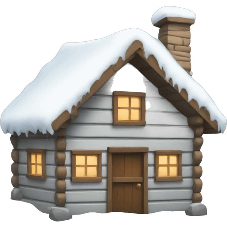 Snowy cabin emoji