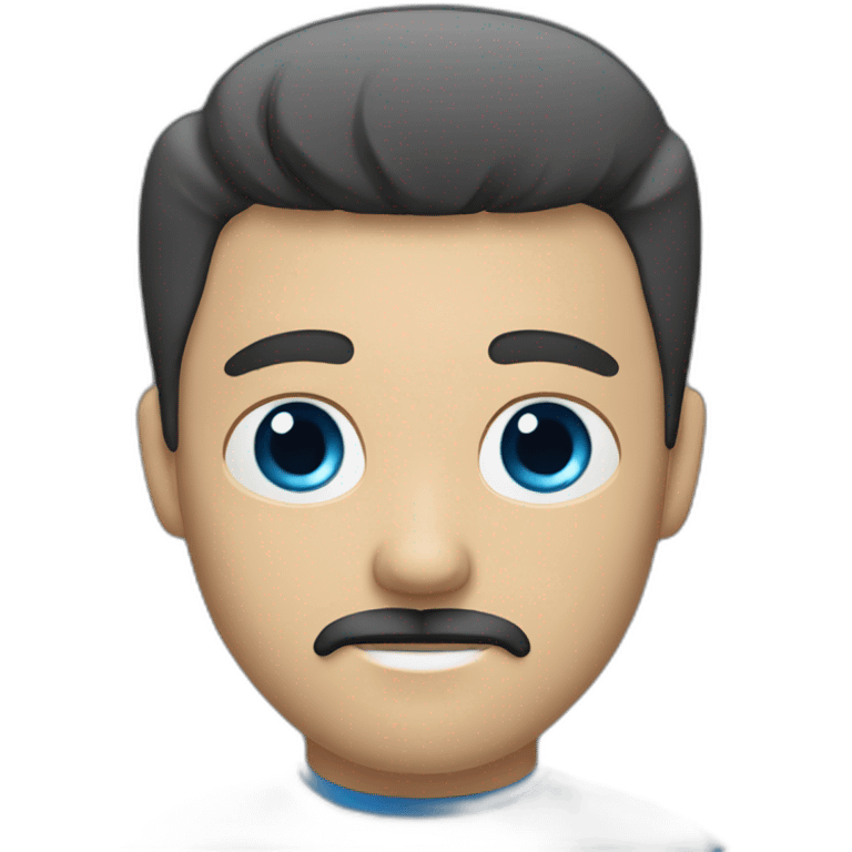 white man with blue eye black hair with mustache and goatee emoji