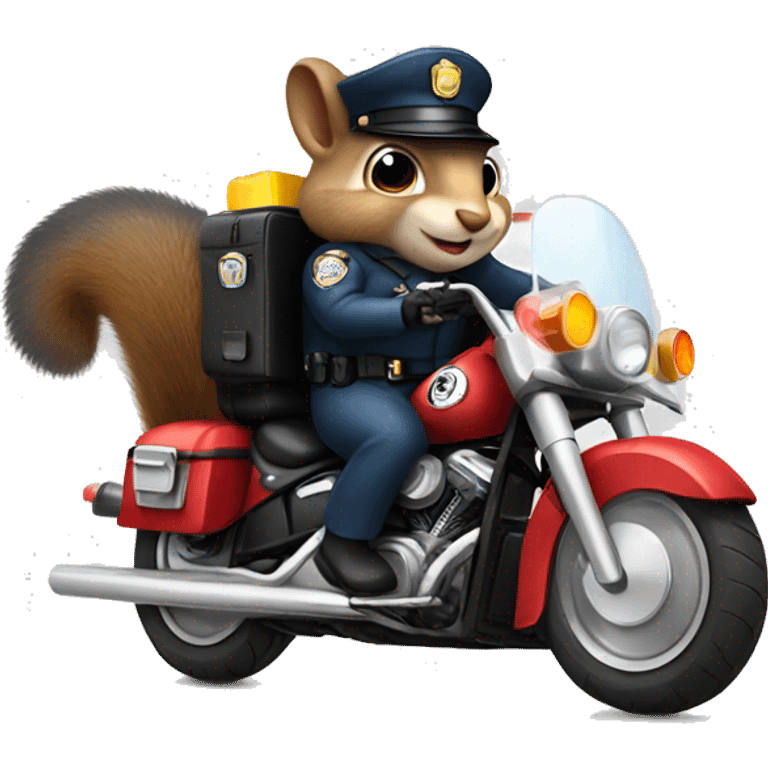 Squirrel dressed as a cop riding a motorcycle  emoji