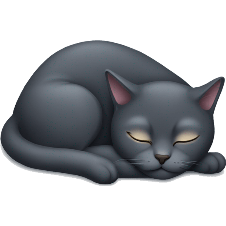 Sleeping dark grey cat emoji