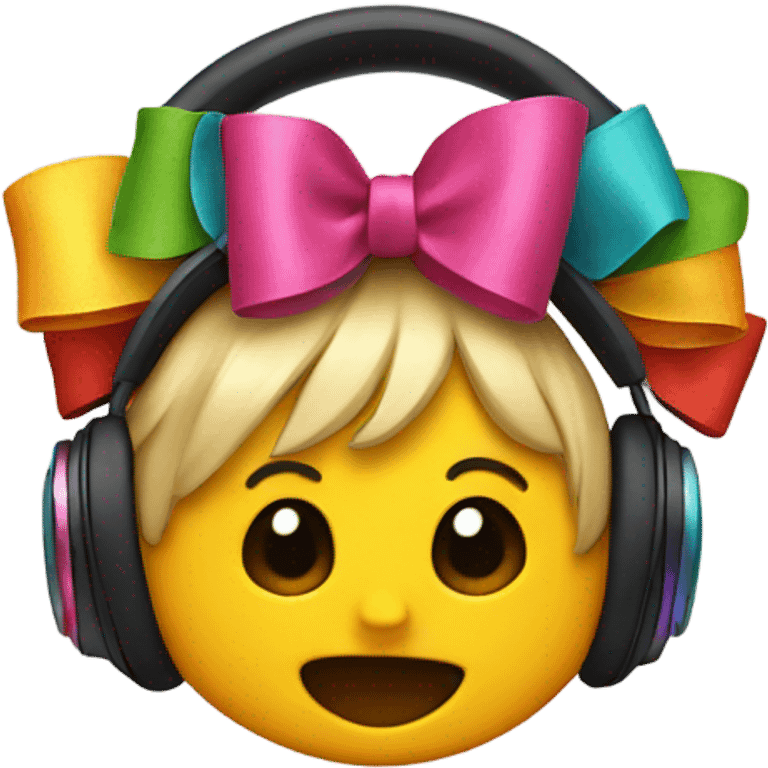 Beats headphones with bows emoji