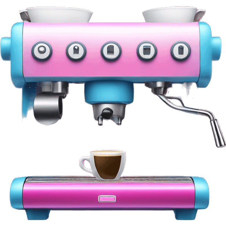 Pink and blue gradient hue espresso machine emoji