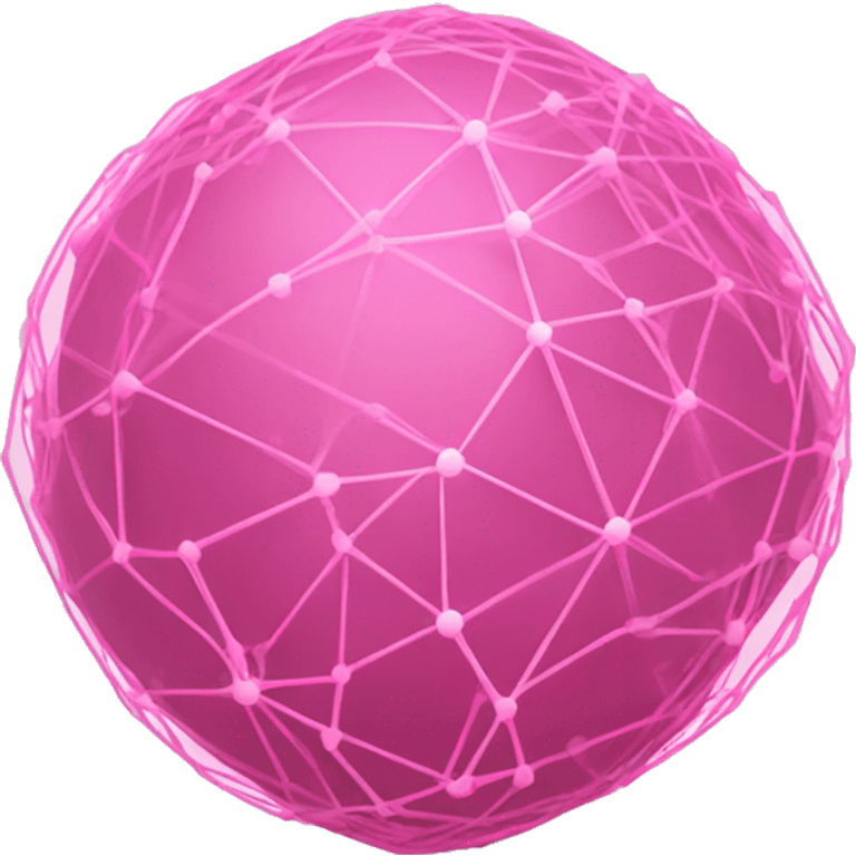 Pink and light pink connected network globe   emoji