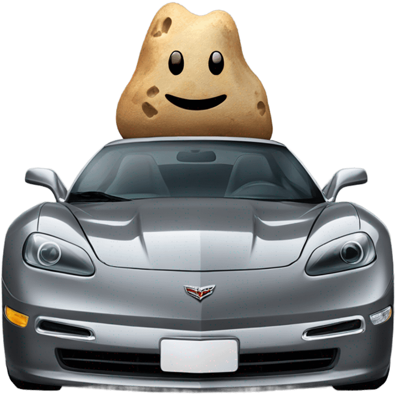 Pet rock in a corvette  emoji