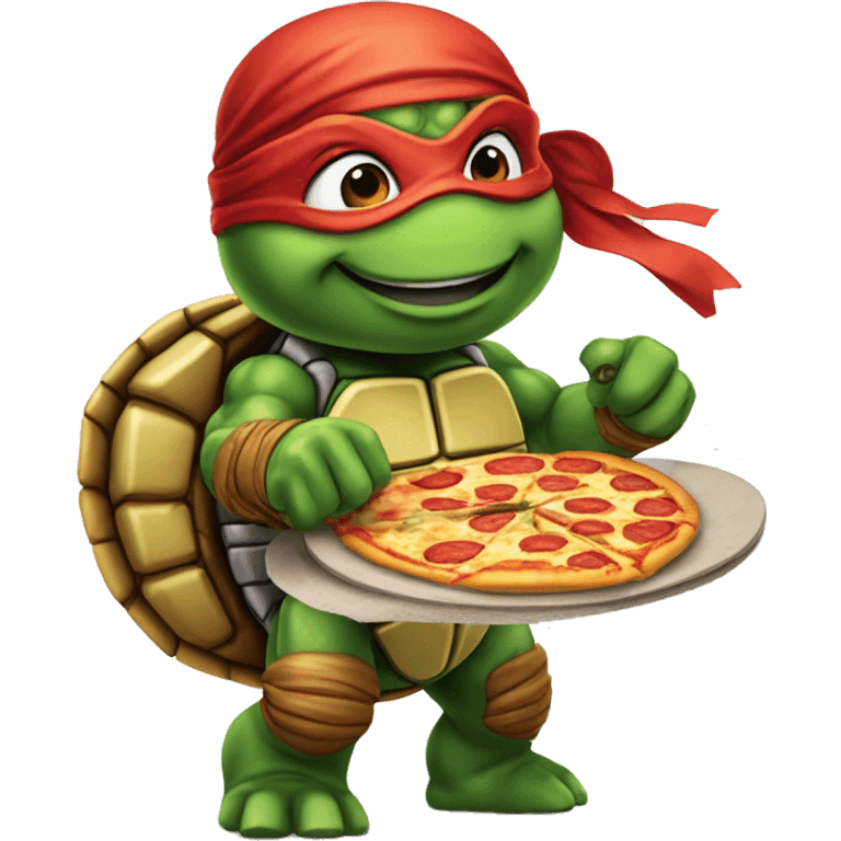 Ninja turtles eating pizza emoji