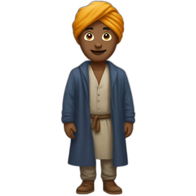 A man standing wearing a turban a whole person emoji