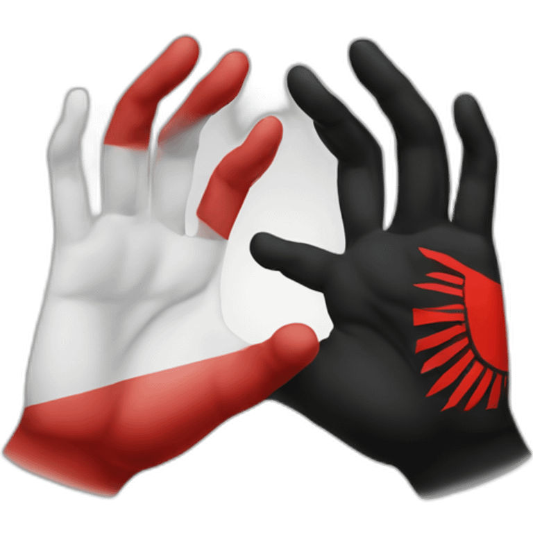 Two hands making the albanian flag eagle emoji