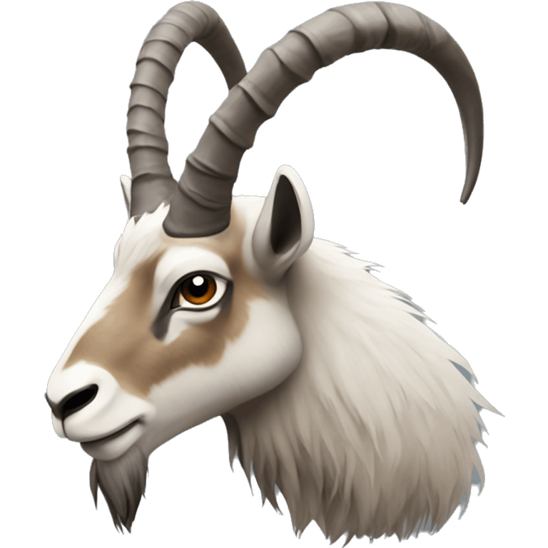 Markhor with long spiral horns emoji