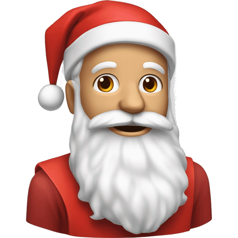 père Noël avec cadeau est costume rouge et barbe blanche emoji