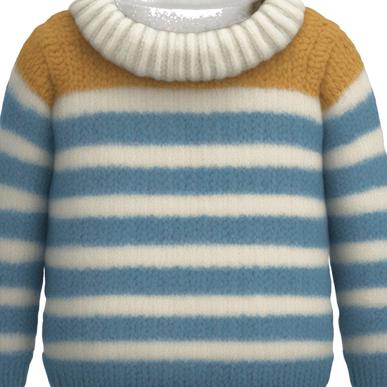 Knitted sweater Blue and white striped  emoji