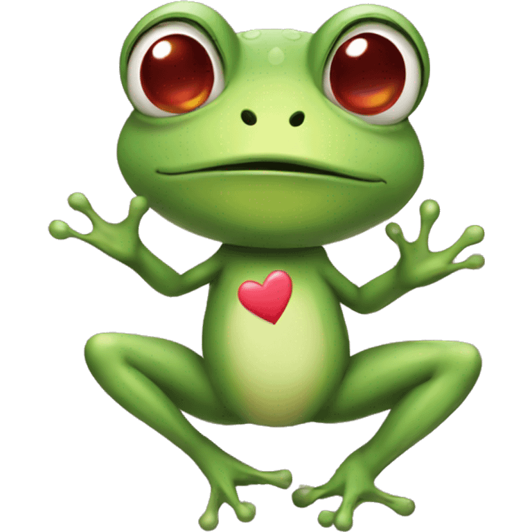 cute frog sending love emoji