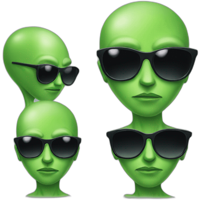 Green alien with sunglasses  emoji