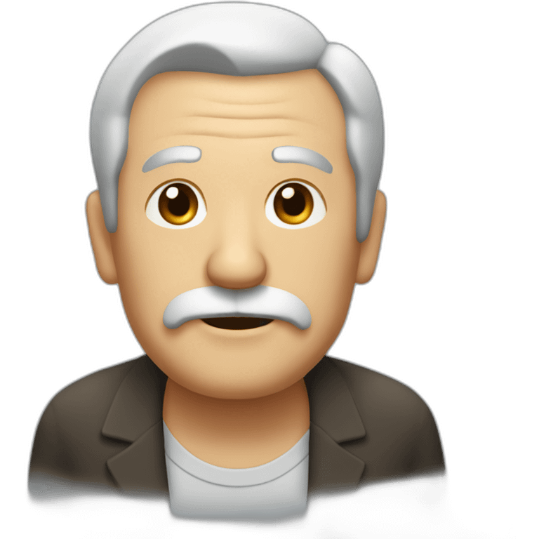 old man with black hair combed to the side with square mustache emoji