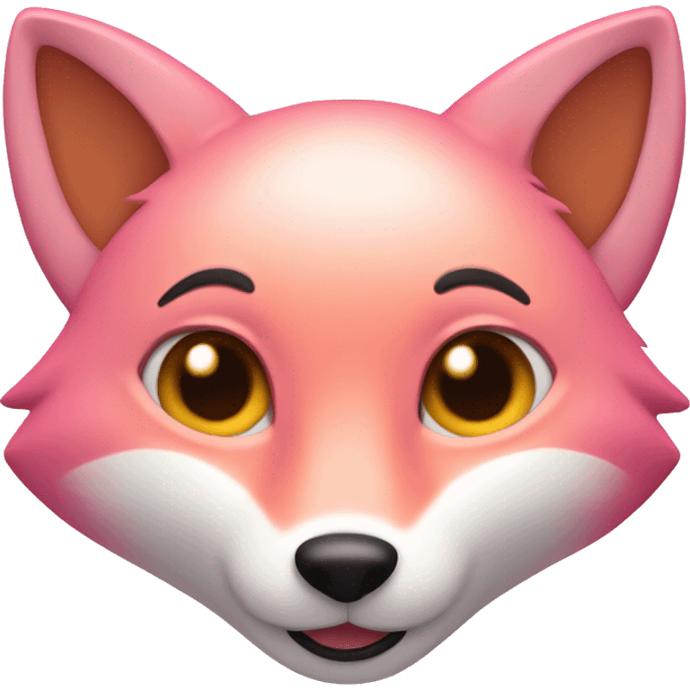 Pink fox with a big smile and eyes closed  emoji