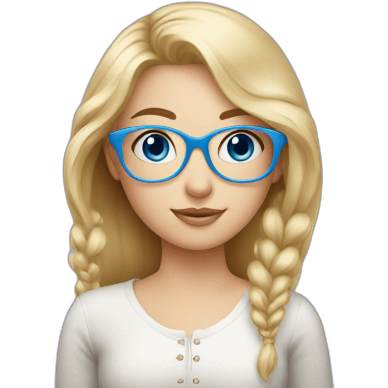 A Russian Girl with Blue eyes, Rose glasses and Blond hair emoji