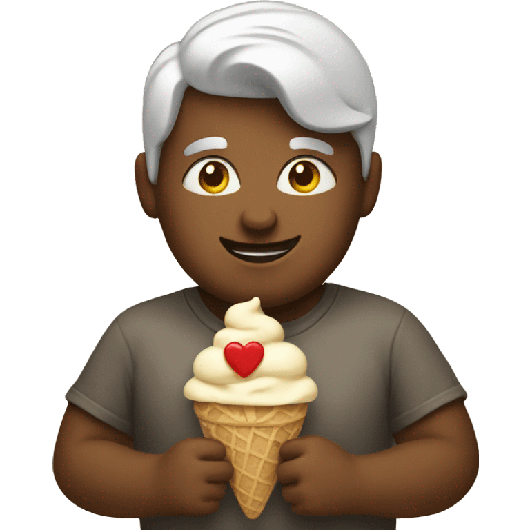 Love with ice cream emoji