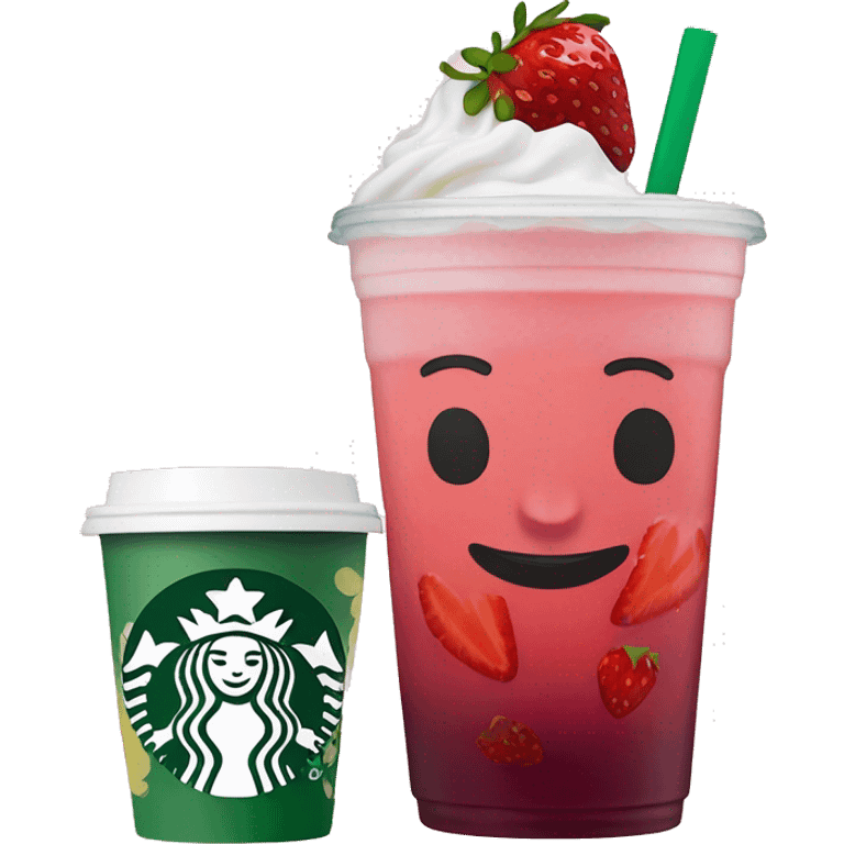 starbucks strawberry açai refresher with lemonade and no berries  emoji