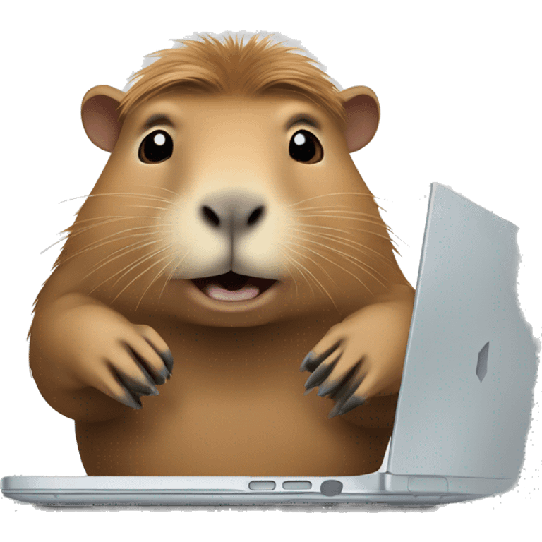 capybara working with laptop emoji