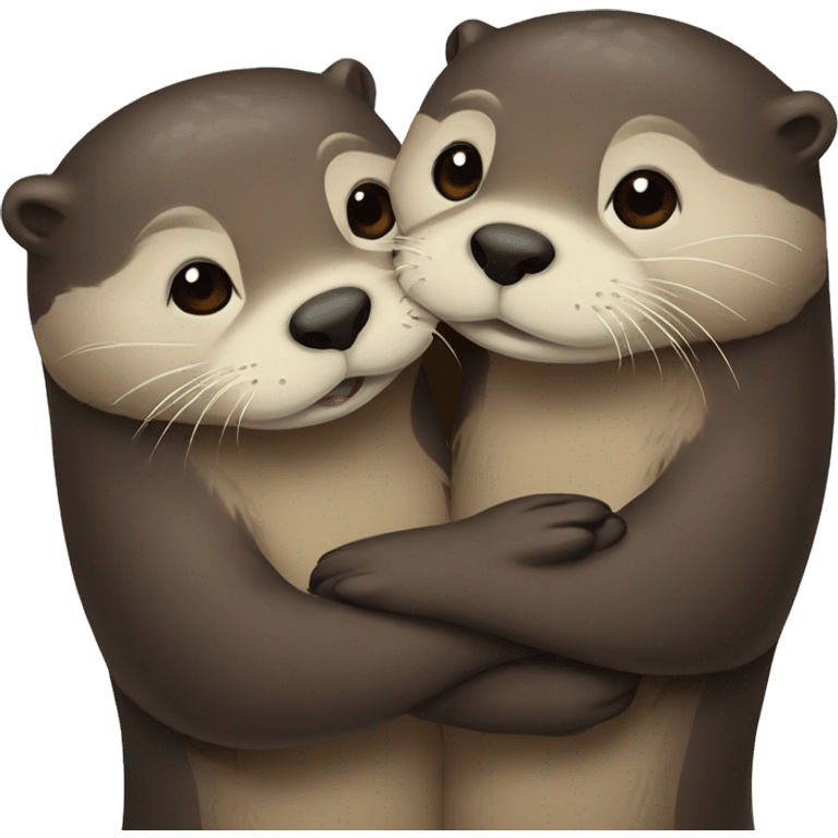 Two otters cuddle emoji