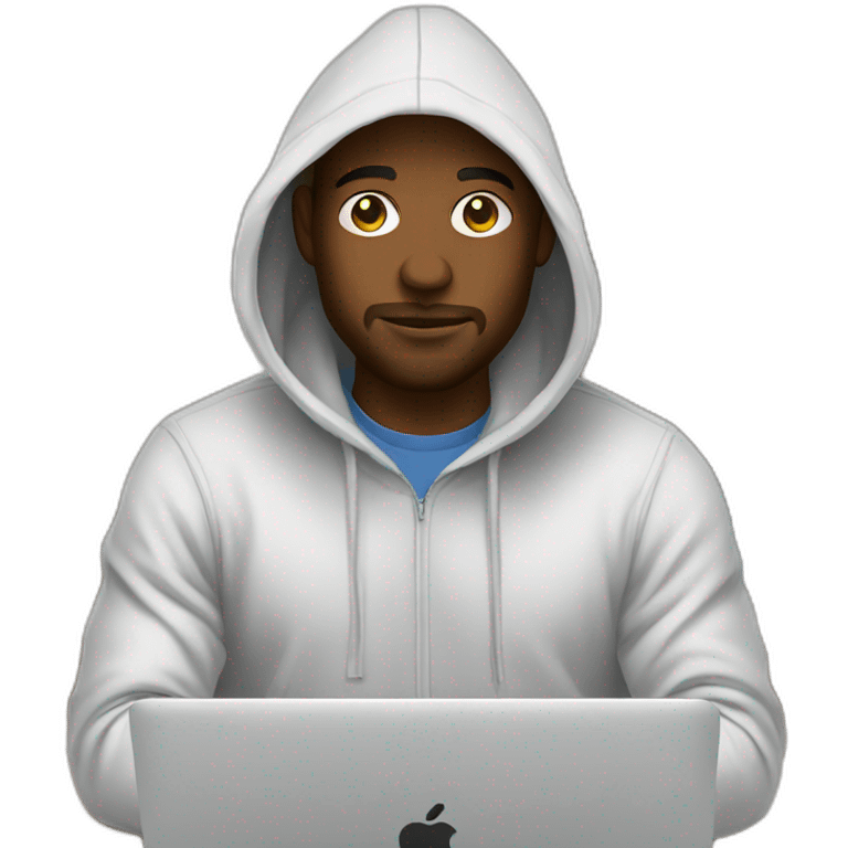 designer with hoodie and a macbook emoji