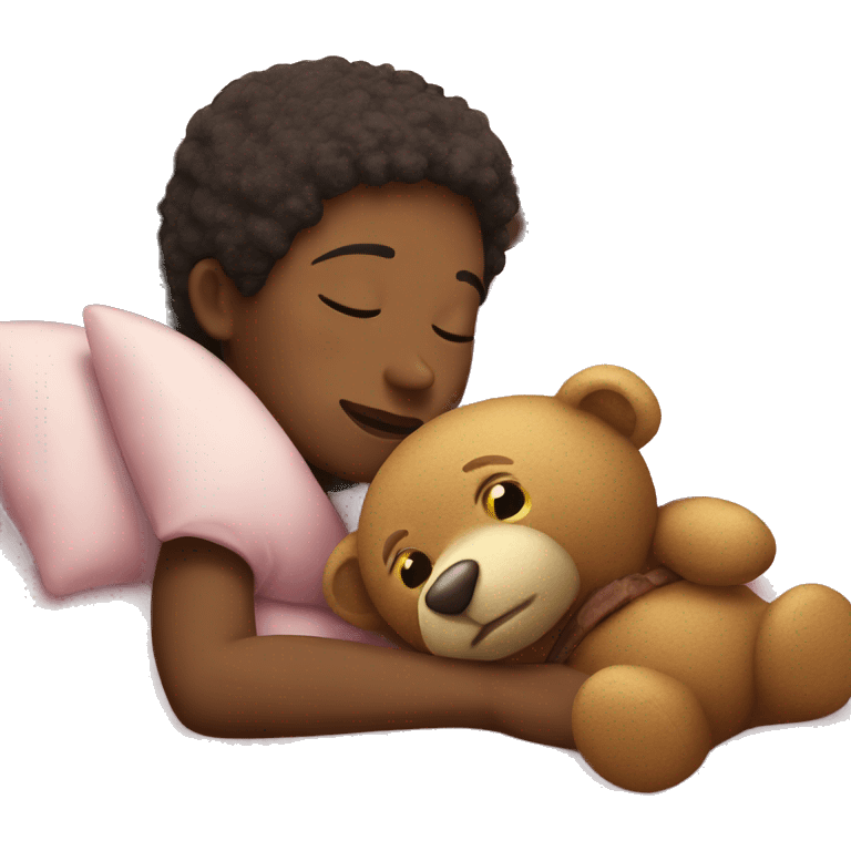 Sleeping with a teddy  emoji