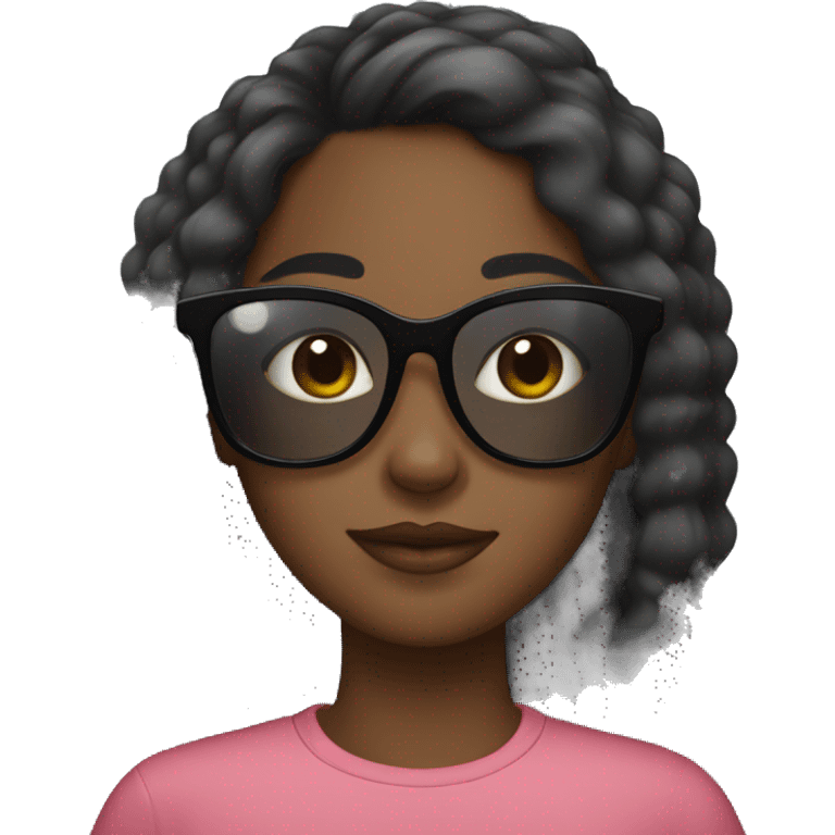 a black girl with cute sunglasses on emoji